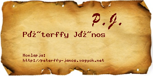 Péterffy János névjegykártya