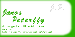 janos peterffy business card